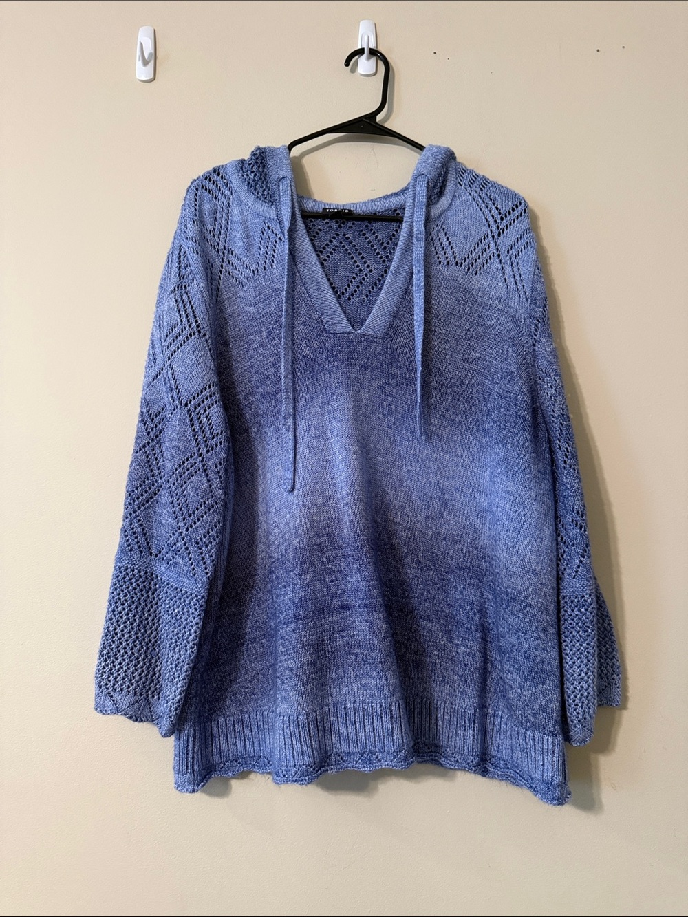 Torrid Cozy Blue Gradient Hooded Knit Sweater